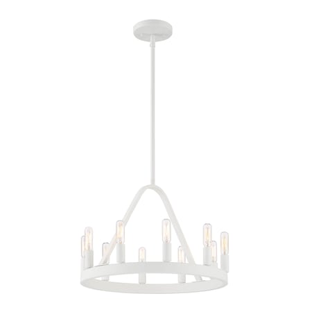 Designers Fountain Carousel 10 Light Matte White Chandelier For Dining Rooms D254C-10CH-MW
